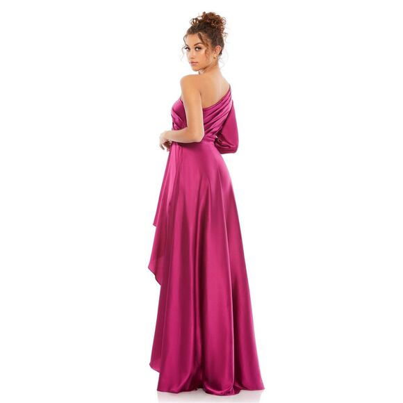 MAC DUGGAL HIGH LOW ONE SHOULDER FLOWY GOWN - Picture 2 of 10